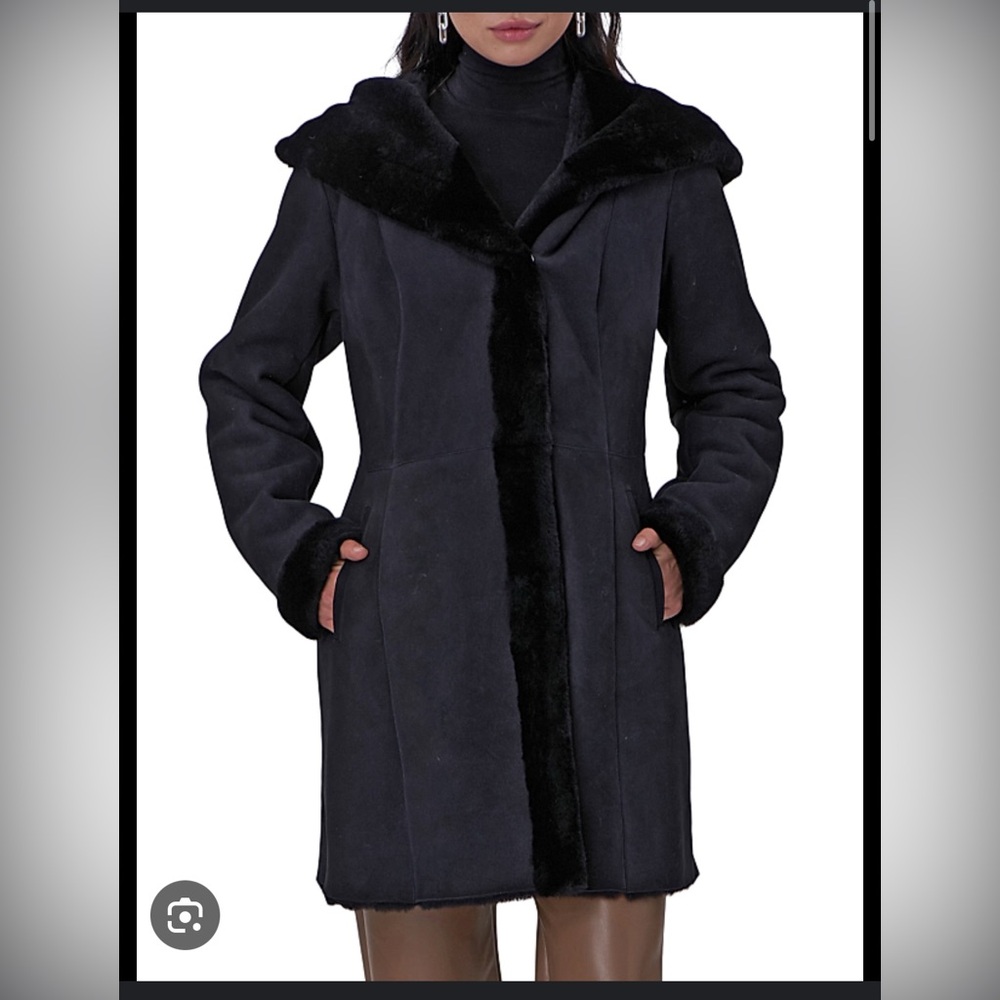 Gorski Select Shearling Lamb Hooded Stroller Coat
